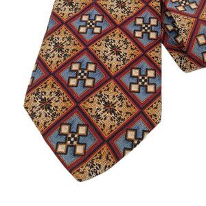 Metropolitan Museum of Art Silk Tie Men’s 58.5” Tan Geometric Art Deco Wide New